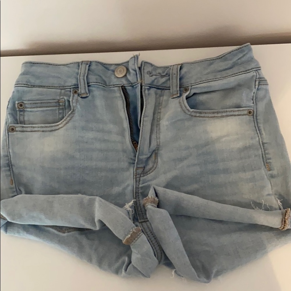 High waisted jean shorts